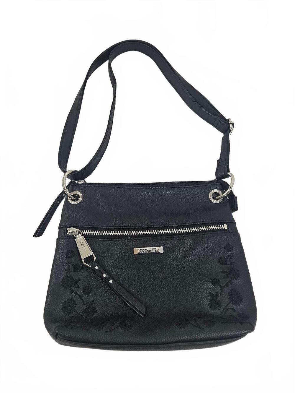 Rosetti Black Bodhi Floral Embroidery Mini Crossbody Bag-Dark Cottage Vibes-